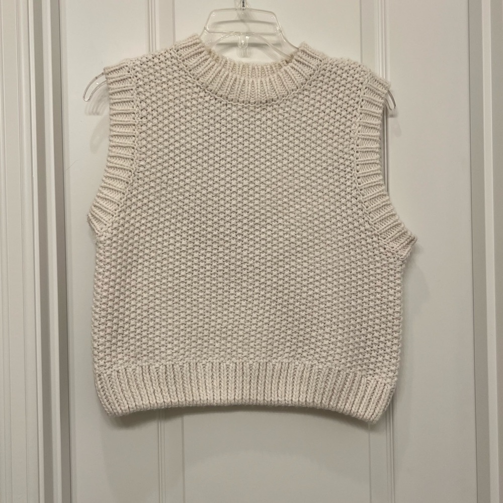 White womens knitted vest